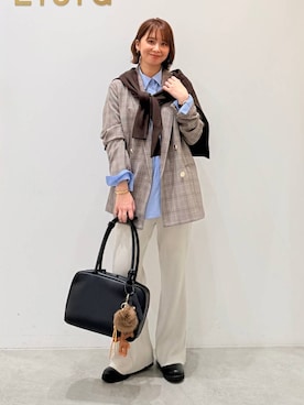 「アイテム（ニット/セーター）」を使った、mikaxさん（レディース・158cm・40代）の秋コーディネート