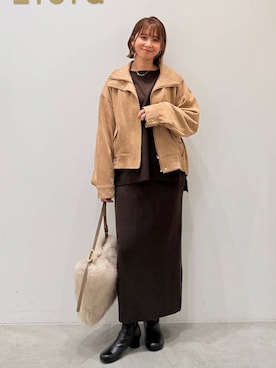 「アイテム（ブルゾン）」を使った、mikaxさん（レディース・158cm・40代）の秋コーディネート