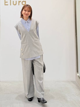 「アイテム（ボストンバッグ）」を使った、mikaxさん（レディース・158cm・40代）の秋コーディネート