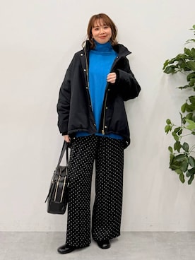 「アイテム（ボストンバッグ）」を使った、mikaxさん（レディース・158cm・40代）の冬コーディネート