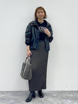 「アイテム（ブルゾン）」を使った、mikaxさん（レディース・158cm・40代）の秋コーディネート