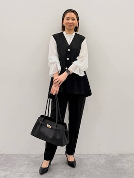 「アイテム（カチューシャ）」を使った、mikaxさん（レディース・158cm）の秋コーディネート