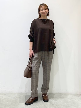 「Elura（エルーラ）の毛玉しらずボートプルオーバー/571778（ニット/セーター）」を使った、mikaxさん（レディース・158cm）の秋コーディネート