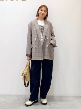 「アイテム（テーラードジャケット）」を使った、mikaxさん（レディース・158cm・40代）の秋コーディネート