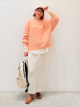 「アイテム（バックパック/リュック）」を使った、mikaxさん（レディース・158cm・40代）の秋コーディネート