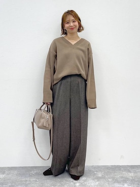 「アイテム（ニット/セーター）」を使った、mikaxさん（レディース・158cm・40代）の秋コーディネート