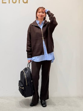 「アイテム（バックパック/リュック）」を使った、mikaxさん（レディース・158cm・40代）の秋コーディネート