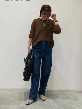 「アイテム（デニムパンツ）」を使った、mikaxさん（レディース・158cm・40代）の秋コーディネート