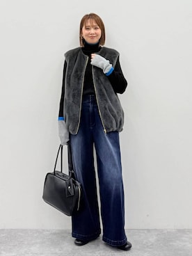 「アイテム（ボストンバッグ）」を使った、mikaxさん（レディース・158cm・40代）の秋コーディネート