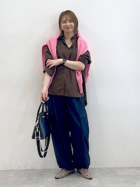 「アイテム（カーゴパンツ）」を使った、mikaxさん（レディース・158cm）の夏コーディネート