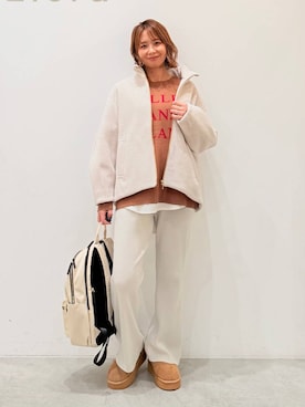 「アイテム（バックパック/リュック）」を使った、mikaxさん（レディース・158cm・40代）の秋コーディネート