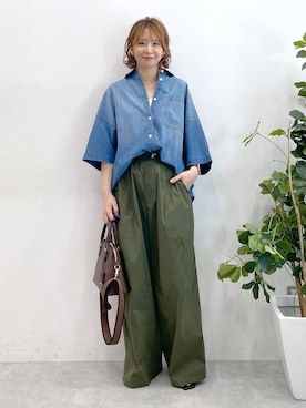「Elura（エルーラ）のアイテム（サンダル）」を使った、mikaxさん（レディース・158cm）の夏コーディネート
