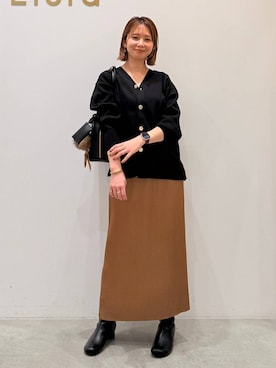 「アイテム（ボストンバッグ）」を使った、mikaxさん（レディース・158cm・40代）の秋コーディネート