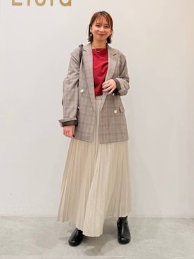 「アイテム（ボストンバッグ）」を使った、mikaxさん（レディース・158cm・40代）の秋コーディネート