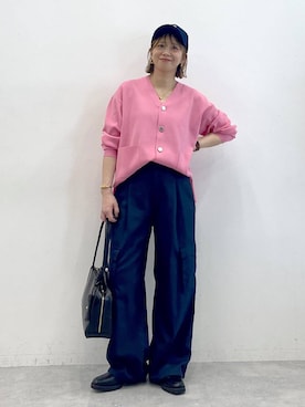 「アイテム（カーディガン/ボレロ）」を使った、mikaxさん（レディース・158cm・40代）の夏コーディネート