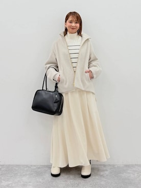 「アイテム（ボストンバッグ）」を使った、mikaxさん（レディース・158cm・40代）の秋コーディネート