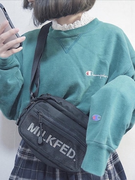 「MILKFED.」｜「アイテム（スウェット）」を使った、saorinさん（レディース・158cm）の春コーディネート