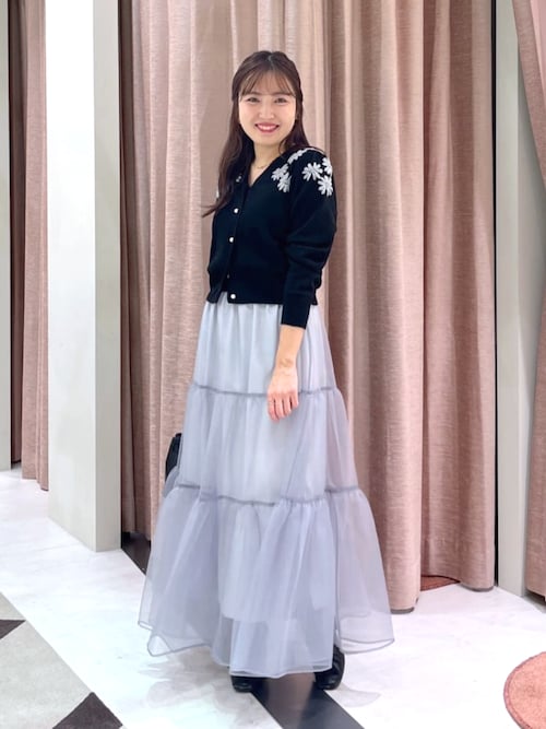 シアーオーガンジーティアードスカート La boutique Bonbon スカート 「3サイズ展開・新色登場