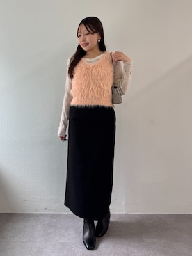 「スカートコーデ」｜「アイテム（ベスト）」を使った、La boutique BonBonさん（レディース・158cm）の秋コーディネート