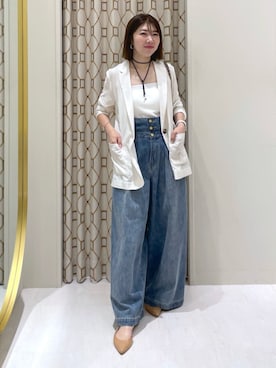 「La boutique BonBon（ラブティックボンボン）のアイテム（テーラードジャケット）」を使った、La boutique BonBonさん（レディース・158cm）の夏コーディネート