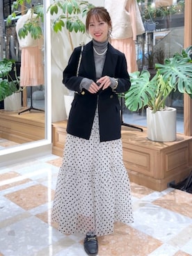 「La boutique BonBon（ラブティックボンボン）のアイテム（テーラードジャケット）」を使った、La boutique BonBonさん（レディース・153cm）の秋コーディネート