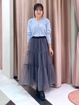 ラブティックボンボン シアーオーガンジーティアードスカート