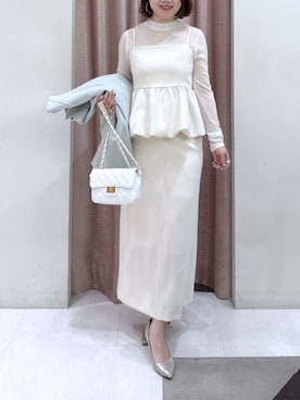 「アイテム（ノーカラーコート）」を使った、La boutique BonBonさん（レディース・158cm）の冬コーディネート