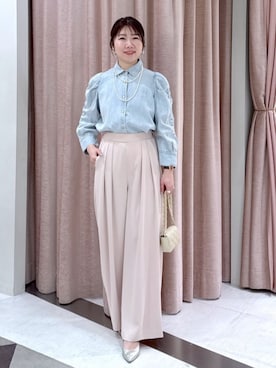 「フェミニンコーデ」｜「アイテム（アクセサリー）」を使った、La boutique BonBonさん（レディース・158cm）の夏コーディネート