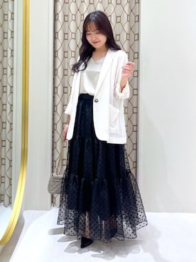 「La boutique BonBon（ラブティックボンボン）のアイテム（テーラードジャケット）」を使った、La boutique BonBonさん（レディース・157cm）の夏コーディネート