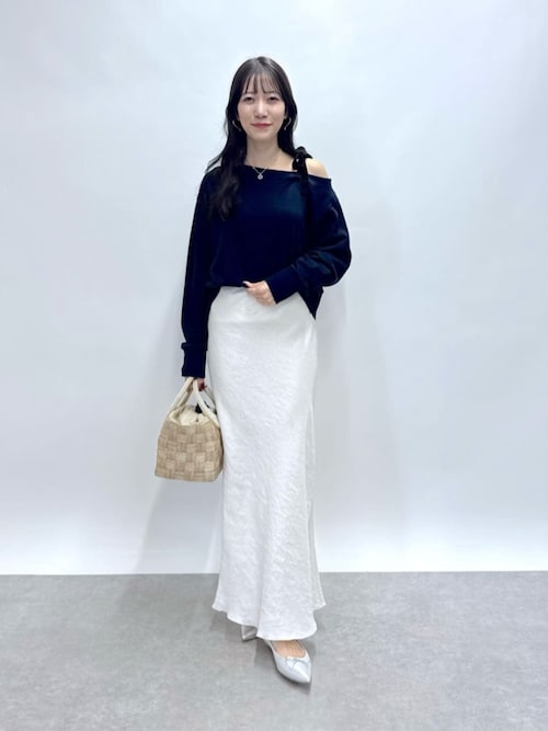 オトナガーリー】ミニ裏毛オフショルリボンプルオーバー（スウェット