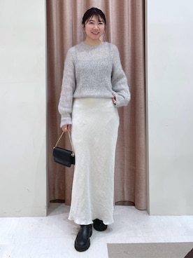 「アイテム（ニット/セーター、シルバー系）」を使った、La boutique BonBonさん（レディース・158cm）の秋コーディネート