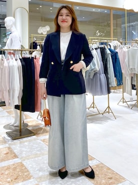 「La boutique BonBon（ラブティックボンボン）のアイテム（テーラードジャケット）」を使った、La boutique BonBonさん（レディース・160cm）の秋コーディネート