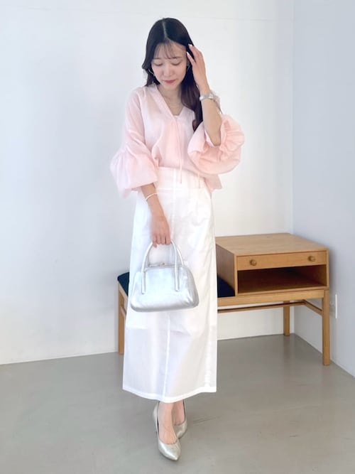 ふんわり透け感が美しい】シアーリボンボリュームスリーブ