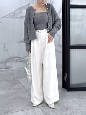 「アイテム（チューブトップ）」を使った、La boutique BonBonさん（レディース・158cm）の秋コーディネート