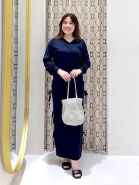 「アイテム（バッグ、ゴールド系）」を使った、La boutique BonBonさん（レディース・160cm）の夏コーディネート
