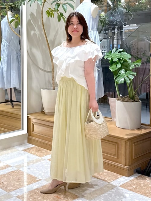 新品未使用タグ付/La boutique BonBon フリルチュールスカート