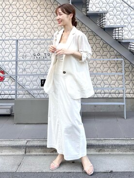 「La boutique BonBon（ラブティックボンボン）のアイテム（テーラードジャケット）」を使った、La boutique BonBonさん（レディース・153cm）の夏コーディネート