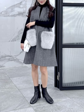 「アイテム（ジャンパースカート）」を使った、La boutique BonBonさん（レディース・158cm）の秋コーディネート