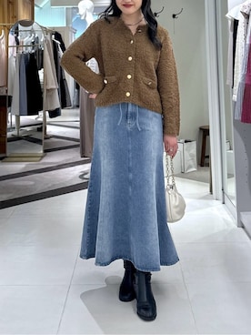 「アイテム（ノーカラージャケット）」を使った、La boutique BonBonさん（レディース・165cm）の秋コーディネート