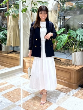 「La boutique BonBon（ラブティックボンボン）のアイテム（テーラードジャケット）」を使った、La boutique BonBonさん（レディース・161cm）の夏コーディネート