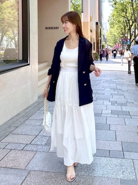 「La boutique BonBon（ラブティックボンボン）のアイテム（テーラードジャケット）」を使った、La boutique BonBonさん（レディース・153cm）の夏コーディネート