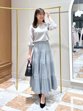 「アイテム（ニット/セーター）」を使った、La boutique BonBonさん（レディース・161cm）の夏コーディネート