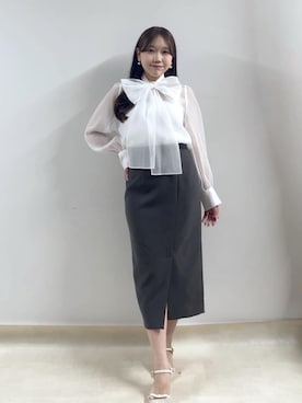 お上品シルエット】ダブルクロスナロースカートを使った人気