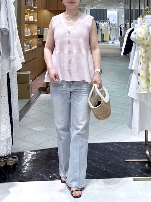 【ラブティックボンボン】　ペプラムノースリニット　ライトグレー La boutique Bonbon（ラブティックボンボン） ニット セーター 「1枚で