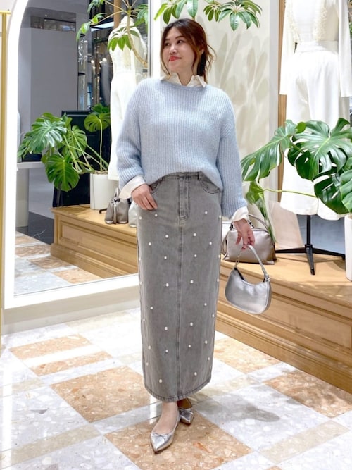 La boutique Bonbon ブラウス シャツ 「美人見え」サテンシャツ