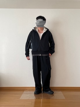 「アイテム（ジャージ）」を使った、maさん（メンズ・167cm）の冬コーディネート