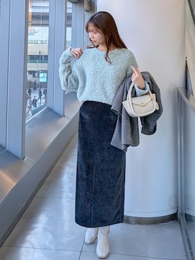 「アイテム（ピーコート）」を使った、haruさん（レディース・163cm）の冬コーディネート