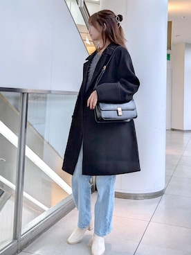 「アイテム（ピーコート）」を使った、haruさん（レディース・163cm）の秋コーディネート