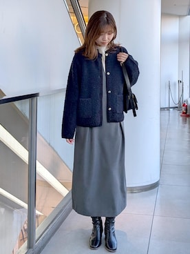 「アイテム（ジャンパースカート）」を使った、haruさん（レディース・163cm）の秋コーディネート