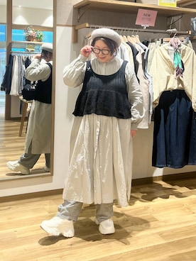 「studio CLIP（スタディオクリップ）のアイテム（帽子）」を使った、nan3733さん（レディース・155cm）の春コーディネート